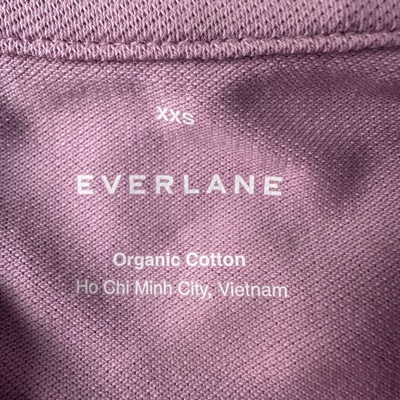 NWOT Everlane Women's The Organic Cotton Big Polo Short Sleeve Shirt Top, Mauve - Picture 10 of 12